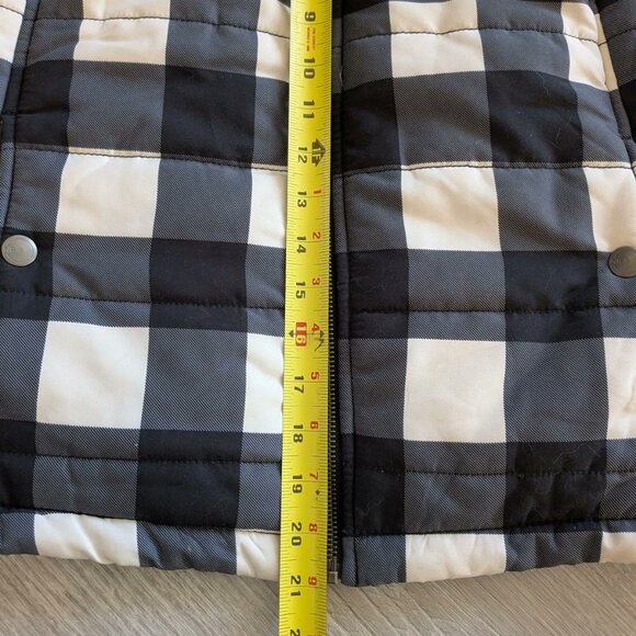 Natural Reflections Vest Womens Medium Plaid Black And White Puffer - Picture 4 of 5